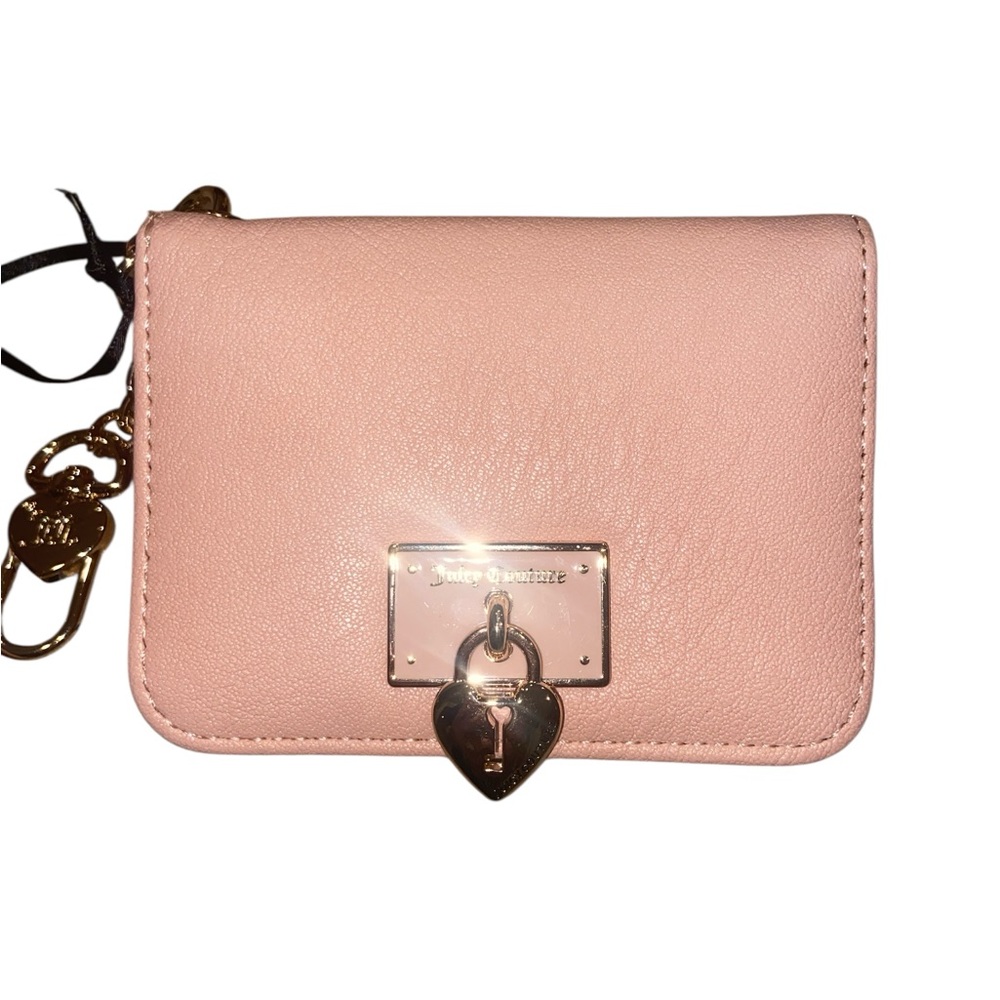 🎁 NWT Juicy Couture Pink Card Holder with Gold Accents - Picture 2 of 6